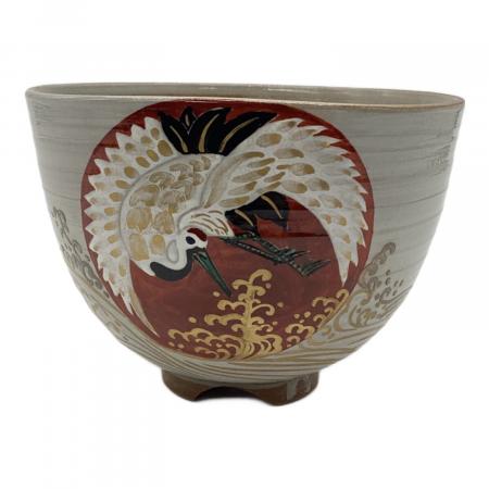 古清水茶碗　日之出鶴　保存箱有　M１３２７ 古清水茶碗 日之出鶴 保存箱有 M1327 工芸品