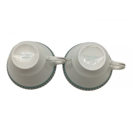 美品　ティファニー　プラチナブルーバンド　プレート&カップ2セット TIFFANY & Co. (ティファニー) カップ&ソーサー プラチナブルーバンド