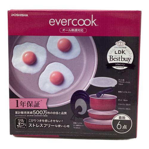 ドウシシャ フライパン 着脱6点セット フライパンセット レッド EIST6RD 着脱式 IH対応