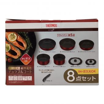 THERMOS (サーモス) フライパン 取っ手のとれるフライパン８点セットDA IH・ガス対応 ディープレッド KSD-8A DR