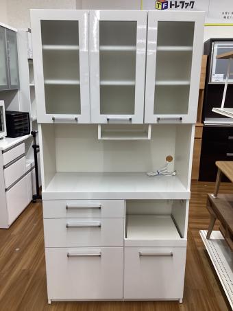 ニトリ レンジボード ホワイト 429 3枚扉、引き出し③