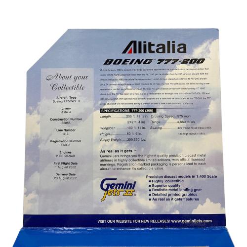 Gemini Jets (ジェミニジェッツ) ALITALIA 模型 777-200