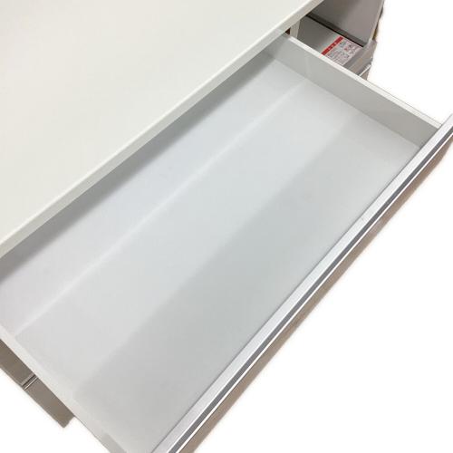 レンジボード ホワイト×シルバー 42 スライド2枚扉 3段引き出し