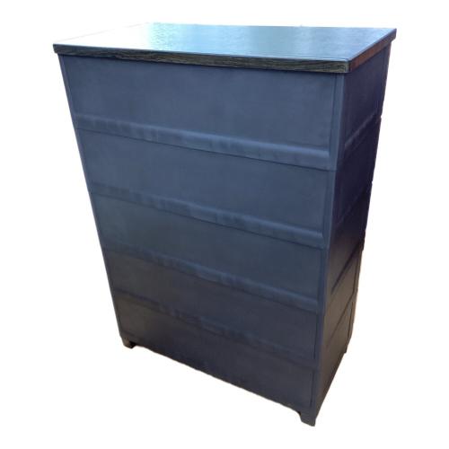 ウッドトップチェスト ブラック 154 5段 FITS