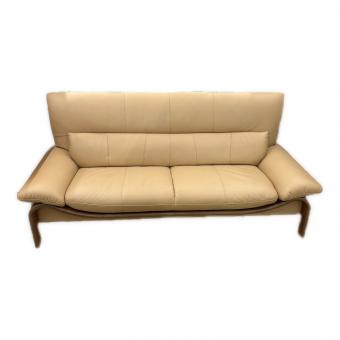 3人掛けソファー ベージュ  半革