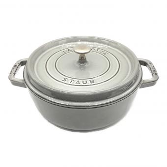Staub (ストウブ) 両手鍋 ブラック 26cm ココットラウンドシャロー