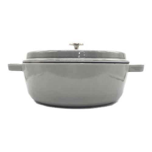 Staub (ストウブ) 両手鍋 ブラック 26cm ココットラウンドシャロー