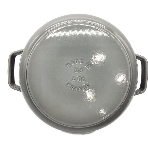 Staub (ストウブ) 両手鍋 ブラック 26cm ココットラウンドシャロー