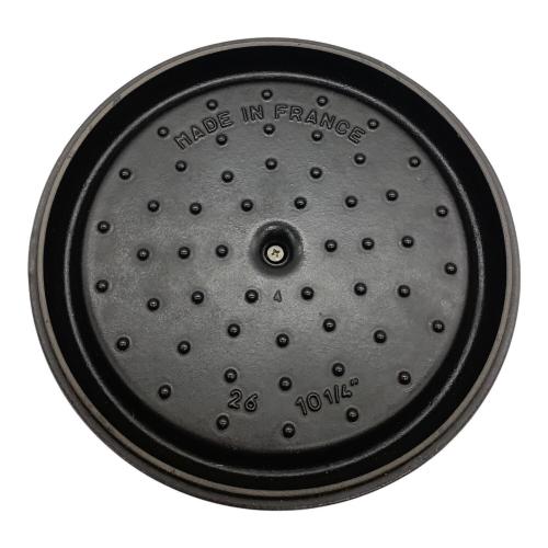Staub (ストウブ) 両手鍋 ブラック 26cm ココットラウンドシャロー