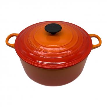 LE CREUSET (ルクルーゼ) 両手鍋 オレンジ 22cm ココットロンド