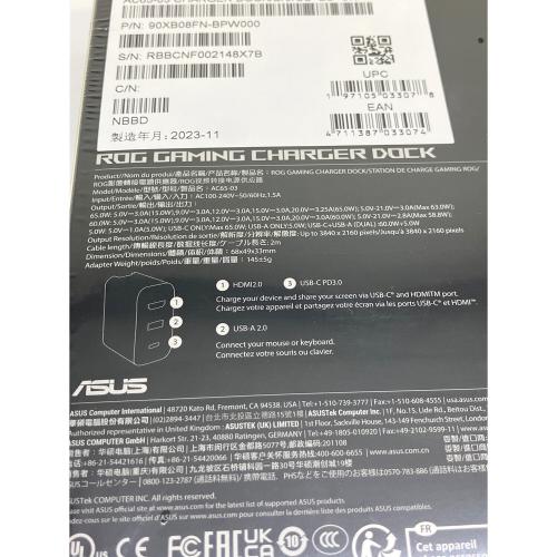 ASUS (エイスース) 急速充電器 AC65-03 ROG Gaming Charger Dock