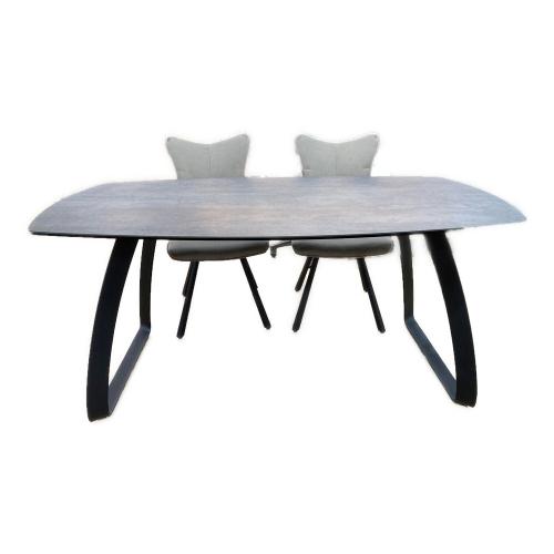 筑波産商 (ツクバサンショウ) ダイニング3点セット グレー×ホワイト 282 セラミック天板 グラナダ×ポアレ