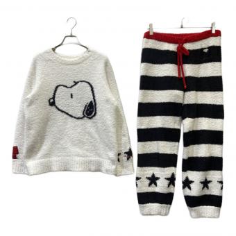 gelato pique (ジェラートピケ) ルームウェア上下セット ホワイト×ブラック PWNT165125/PWNP165126 SIZE F