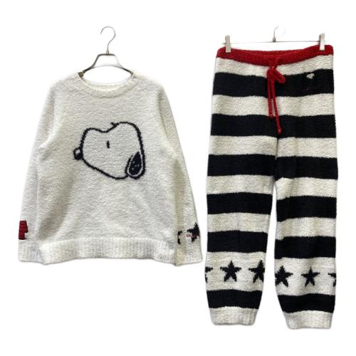 gelato pique (ジェラートピケ) ルームウェア上下セット ホワイト×ブラック PWNT165125/PWNP165126 SIZE F