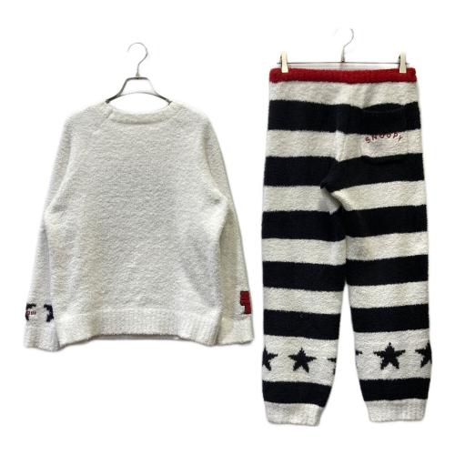 gelato pique (ジェラートピケ) ルームウェア上下セット ホワイト×ブラック PWNT165125/PWNP165126 SIZE F