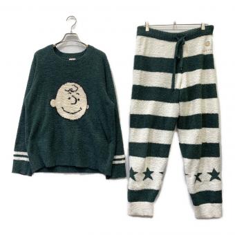 GELATO PIQUE HOMME (ジェラートピケ オム) ルームウェア上下セット グリーン×ホワイト PWNT165927/PWNP165928 SIZE M