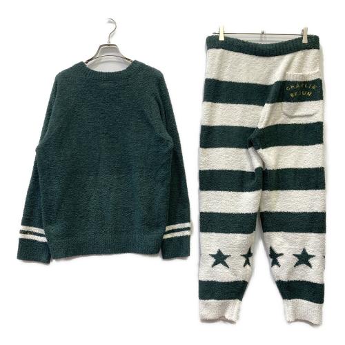 GELATO PIQUE HOMME (ジェラートピケ オム) ルームウェア上下セット グリーン×ホワイト PWNT165927/PWNP165928 SIZE M