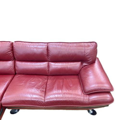 コーナーカウチソファー レッド