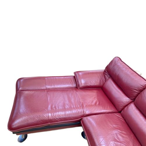 コーナーカウチソファー レッド