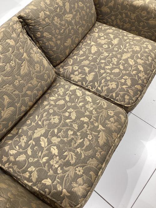 飛騨産業 (ヒダサンギョウ) 2人掛けソファー 花柄×カーキ オットマン付 2人掛け+オットマン 穂高