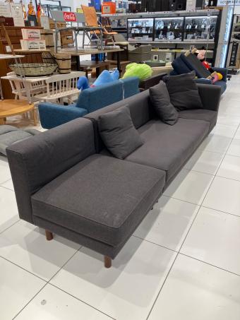 朝日木材加工 (アサヒモクザイカコウ) ファブリックソファー グレー LS60103A-PD2D4 テスラ