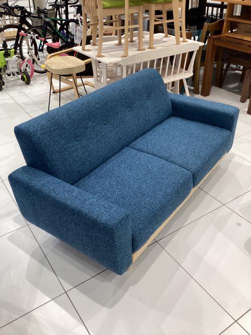 ベガコーポレーション 2人掛けソファー ブルー×ナチュラル ニューオノマⅡ