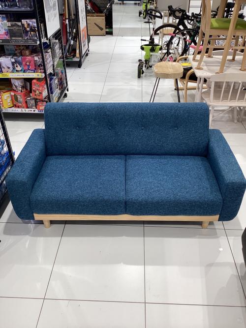 ベガコーポレーション 2人掛けソファー ブルー×ナチュラル ニューオノマⅡ