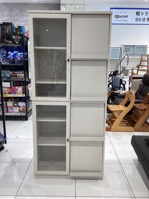 ニトリ 書棚 ホワイト 318 2枚扉 フラップ4枚扉 ビブリオGD80