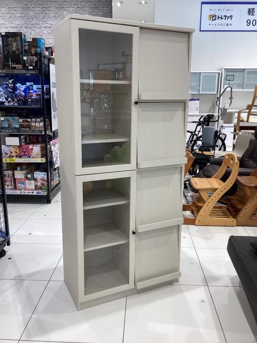 ニトリ 書棚 ホワイト 318 2枚扉 フラップ4枚扉 ビブリオGD80