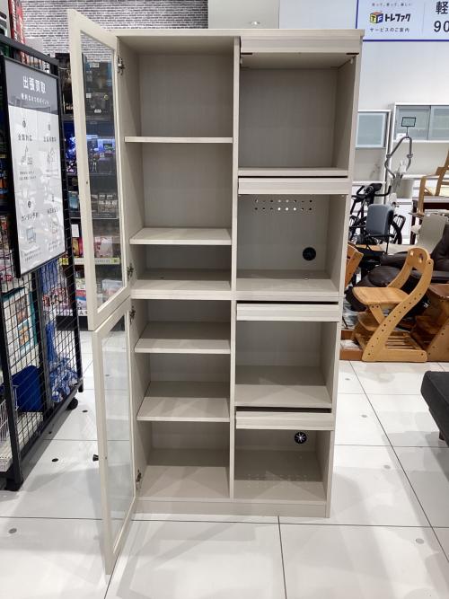 ニトリ 書棚 ホワイト 318 2枚扉 フラップ4枚扉 ビブリオGD80