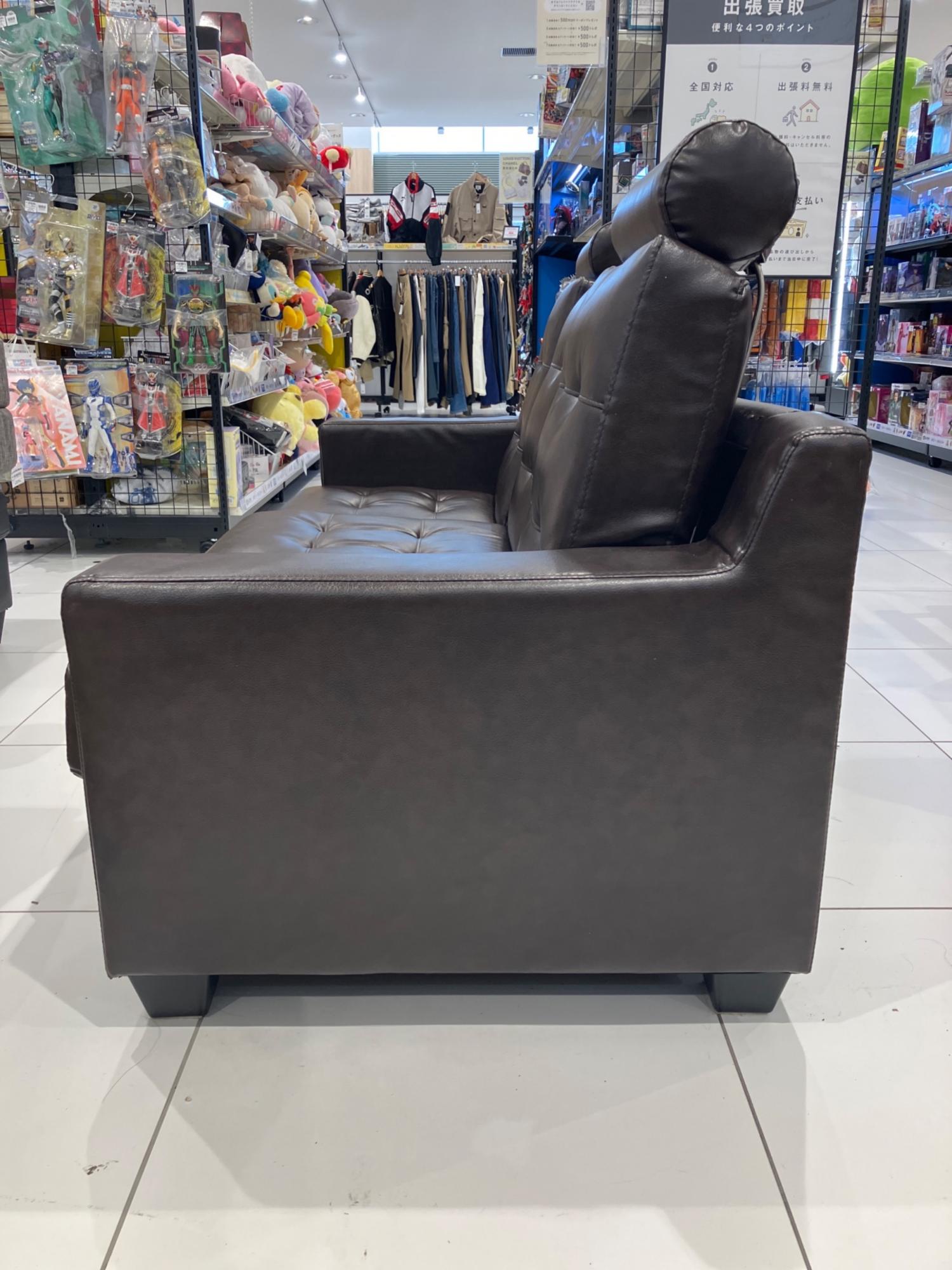 ニトリ 3人掛けソファー ダークブラウン 249 オットマン付 合皮