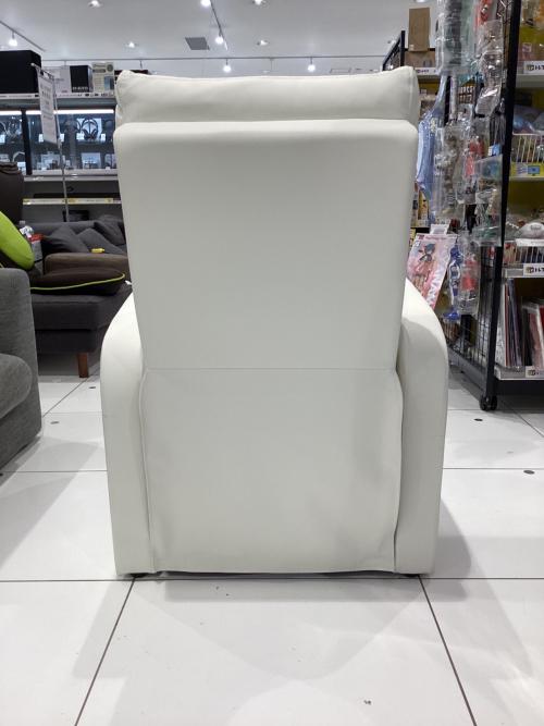 リクライニングソファー ホワイト 非電動 フルフラット 1人掛け