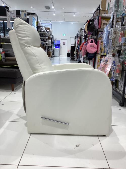 リクライニングソファー ホワイト 非電動 フルフラット 1人掛け