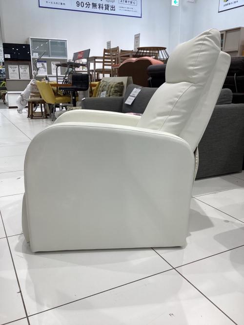 リクライニングソファー ホワイト 非電動 フルフラット 1人掛け