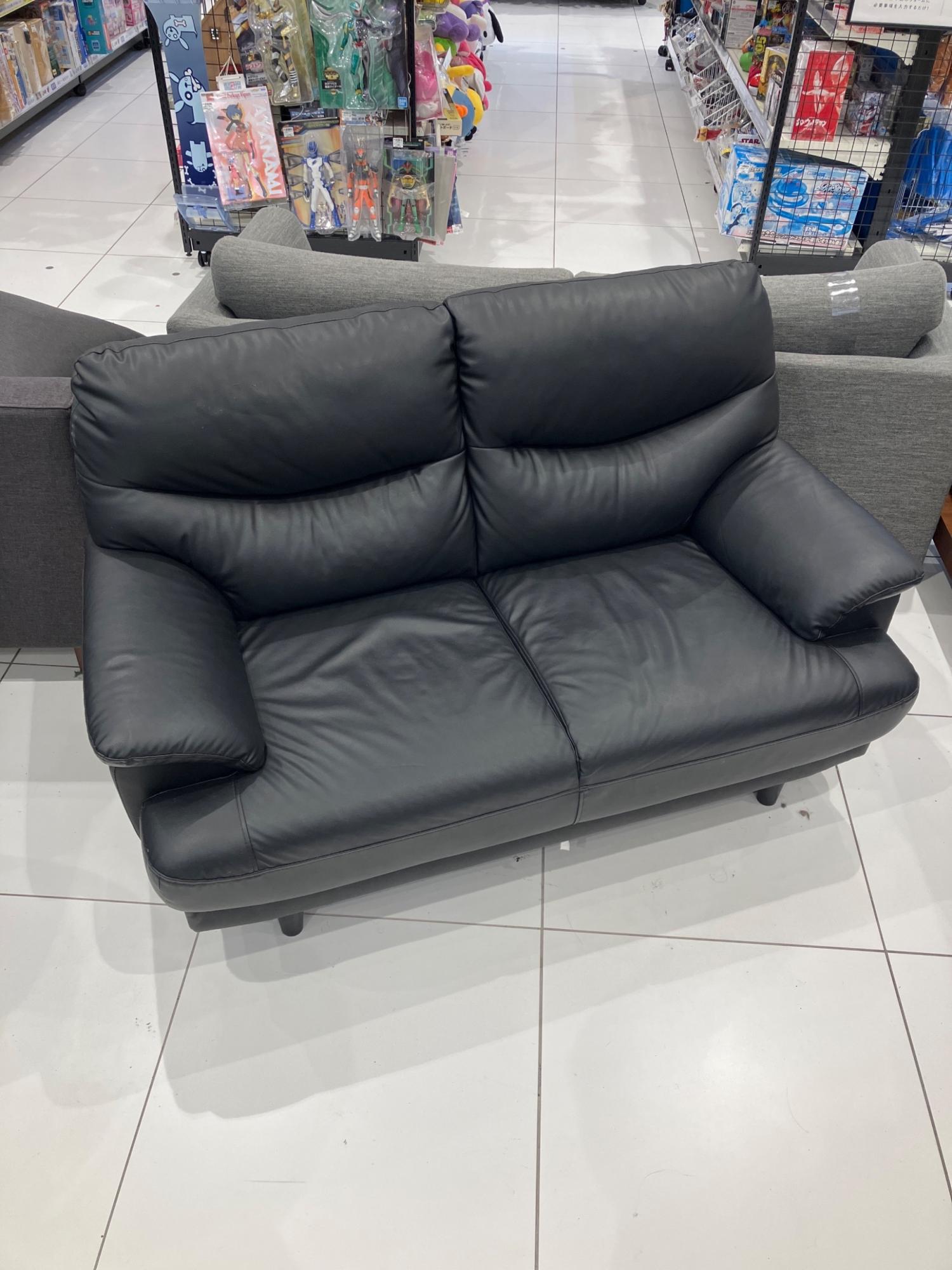 ニトリ 2人掛けソファー ブラック 合皮｜トレファクONLINE