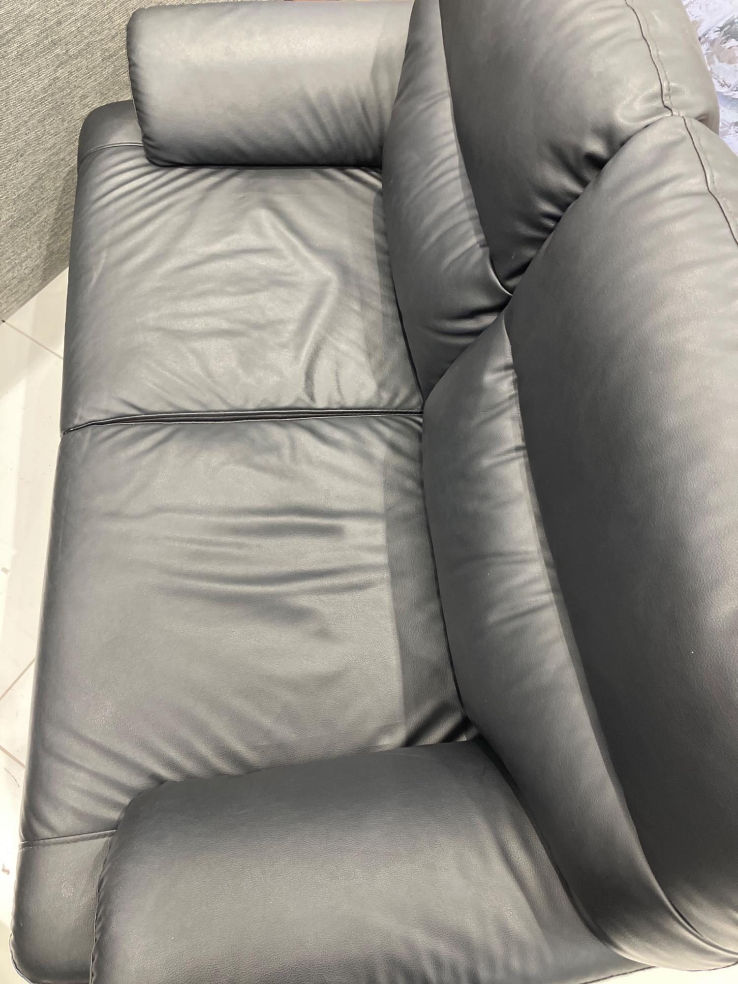 ニトリ 2人掛けソファー ブラック 合皮｜トレファクONLINE