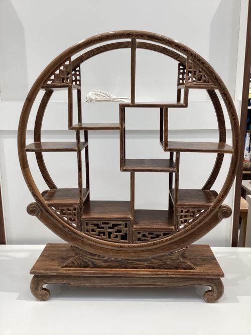 アジアンインテリアラック 中華風茶器棚 高さ約60cm