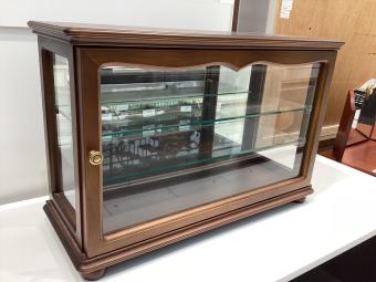 塩川光明堂 (シオカワコウメイドウ) キュリオケース 背面ミラー ブラウン