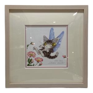 池田あきこ 額 ジクレー版画 「ダヤン、妖精になる」 143/150