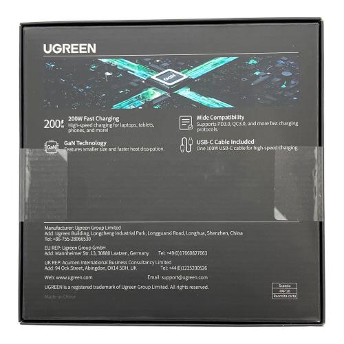 UGREEN (ユーグリーン) 卓上充電器 Nexode 200W Desktop Charger CD271 6ポート