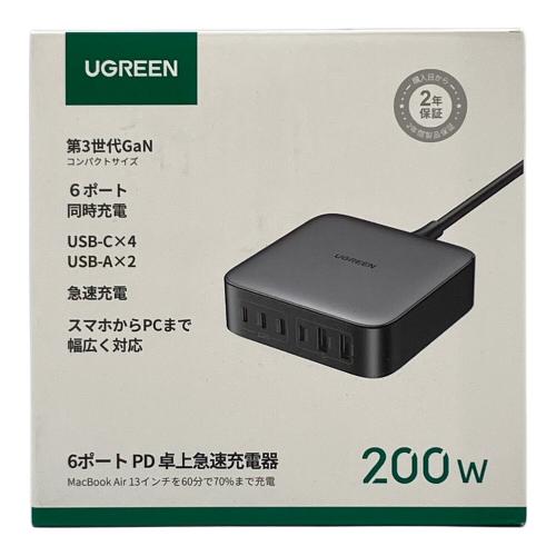UGREEN (ユーグリーン) 6ポートPD卓上急速充電器 第3世代GaN 200W CD271