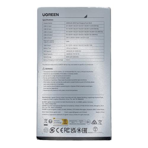UGREEN (ユーグリーン) モバイルバッテリー Nexode PB722 3ポート USB-C×2 USB-A×1 2500mAh PSEマーク(モバイルバッテリー)有
