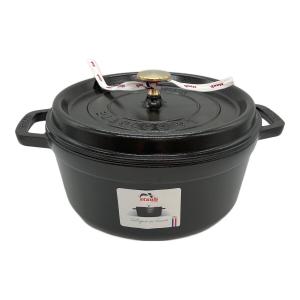 Staub (ストウブ) 両手鍋 1102425 SIZE 24cm ブラック ココット・ラウンド