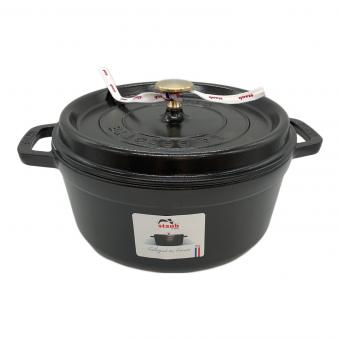 Staub (ストウブ) 両手鍋 1102425 SIZE 24cm ブラック ココット・ラウンド