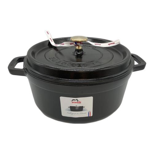 Staub (ストウブ) 両手鍋 1102425 SIZE 24cm ブラック ココット・ラウンド