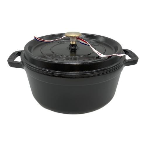 Staub (ストウブ) 両手鍋 1102425 SIZE 24cm ブラック ココット・ラウンド