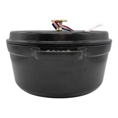 Staub (ストウブ) 両手鍋 1102425 SIZE 24cm ブラック ココット・ラウンド