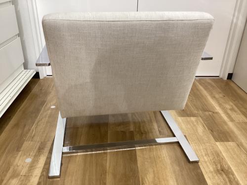 TIME&STYLE (タイム アンド スタイル) ラウンジチェアー ホワイト×シルバー 布地 1人掛け