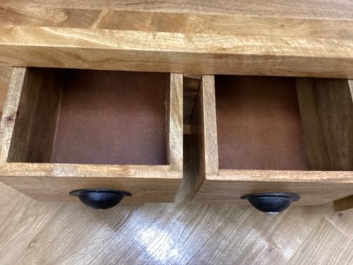 ウッドシェルフ ナチュラル（木目調） 3段・引き出し3か所・車輪付