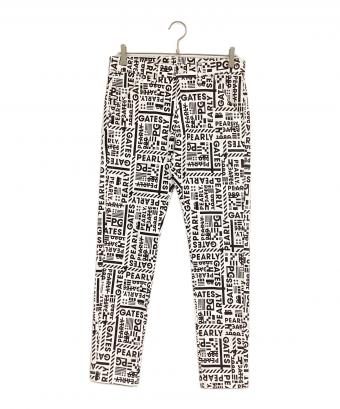 PEARLY GATES (パーリーゲイツ) ゴルフウェア(パンツ) ブラック×ホワイト サイズ:4